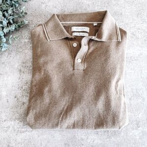 Cactus Man Brown Button Front Polo Size Small